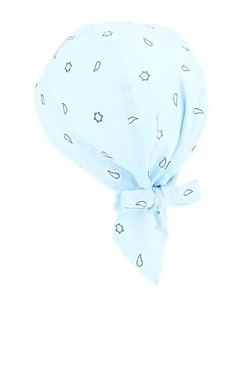 STEXFIT Bandana Bambino Azzurra 100% cotone estivo, Bandana Bambina Taglia Unica si adatta da 50 a 54 cm, Bandana Neonato protegge dai raggi
