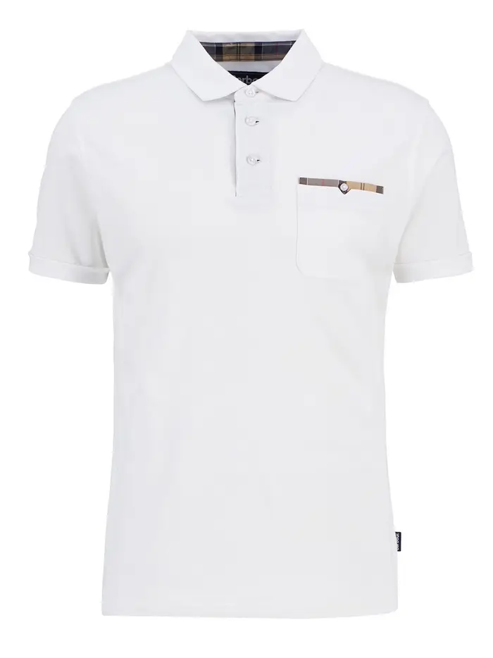 polo barbour premium corpatch da uomo - bianco