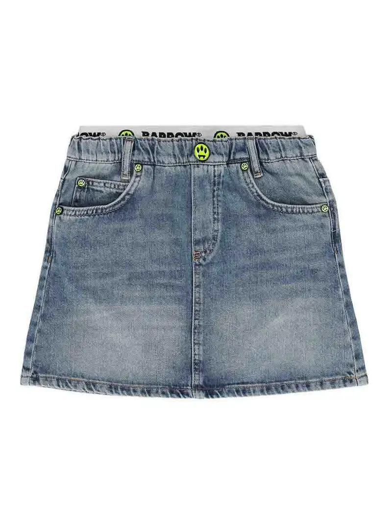 Barrow Gonna Denim Con Logo Blu