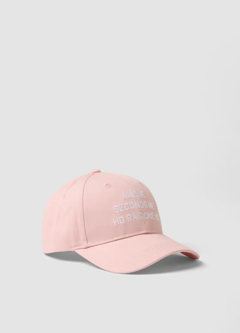 BERRETTI LICENZE Cappello Da Baseball In Puro Cotone Rosa Con Scritta, Uomo, Rosa