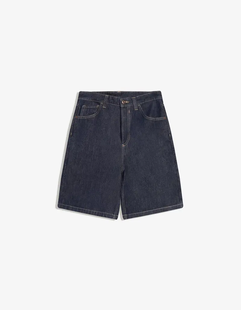 Bershka Shorts In Denim Baggy Fit Donna (Eur 32) Marino