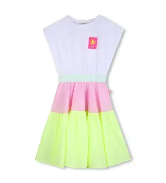 Billieblush per ragazza U21826 Abito bianco bicolore (12años= 150cm), Casual, Cotone, Senza maniche / cinghie, moda per bambini
