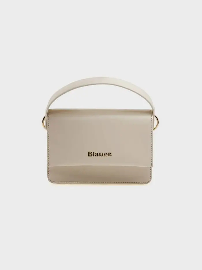 borsa a mano con tracolla minpu02 in ecopelle bianca
