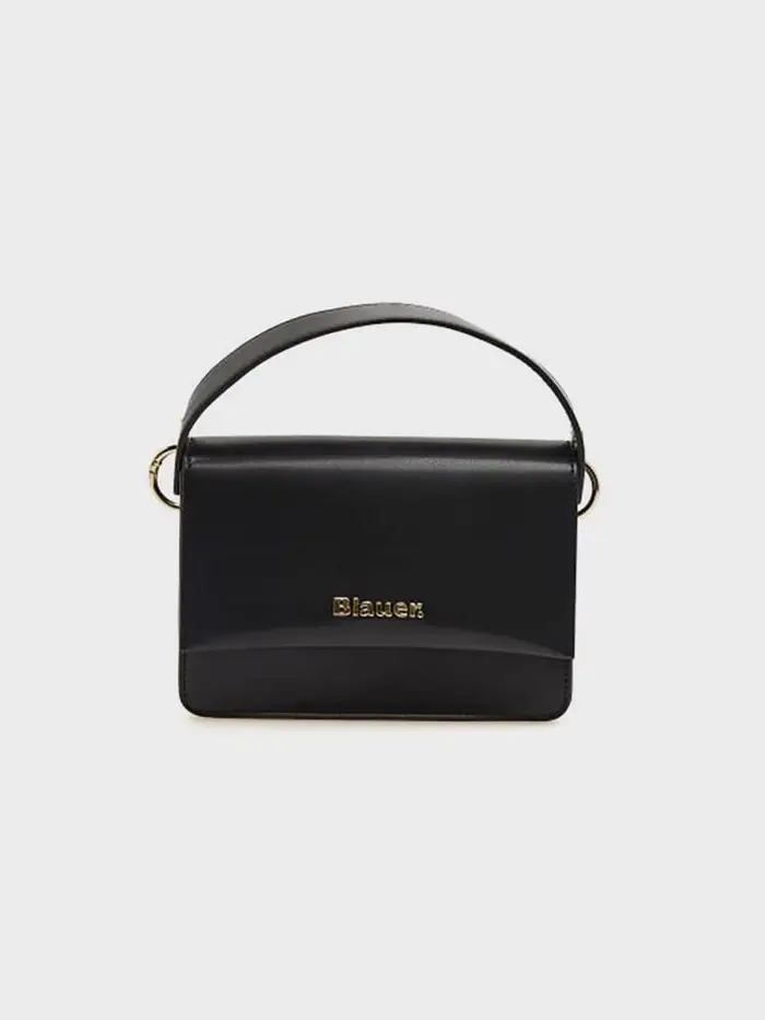 borsa a mano con tracolla minpu02 in ecopelle nera