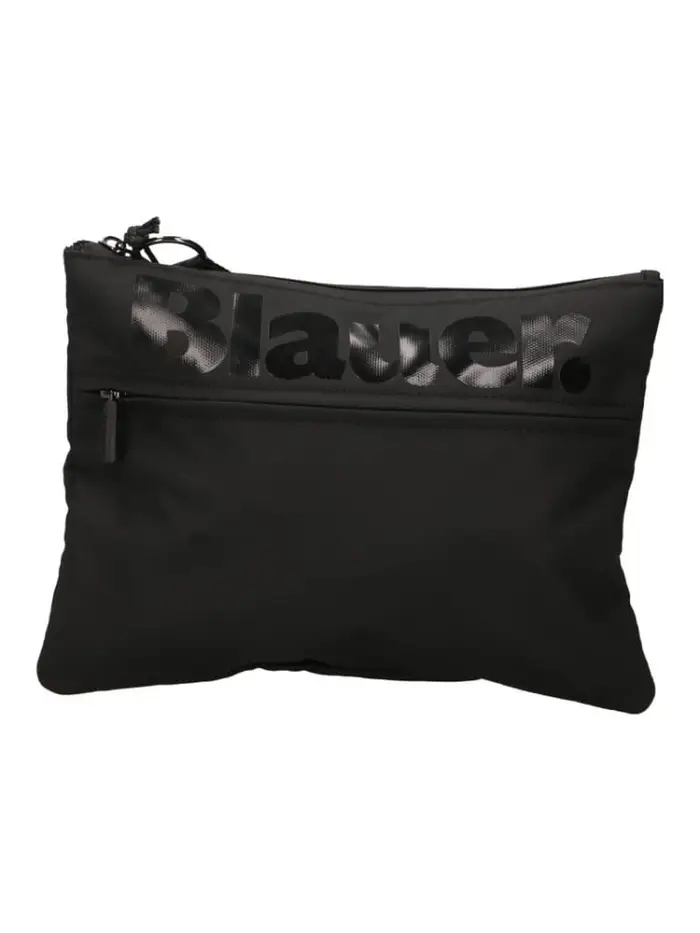 pochette nera uomo logo lettering