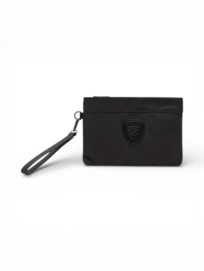 pochette nera uomo logo scudetto