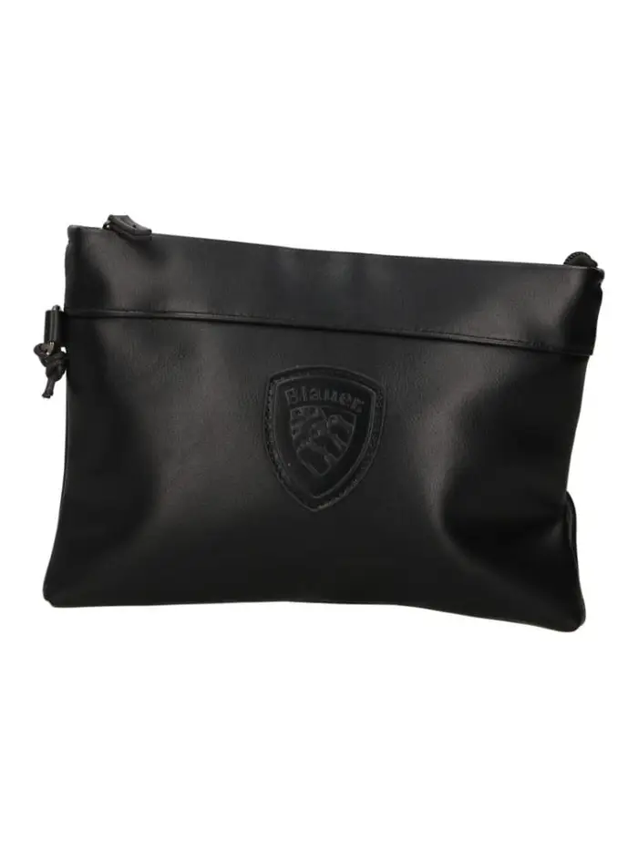 pochette nera uomo logo sul davanti