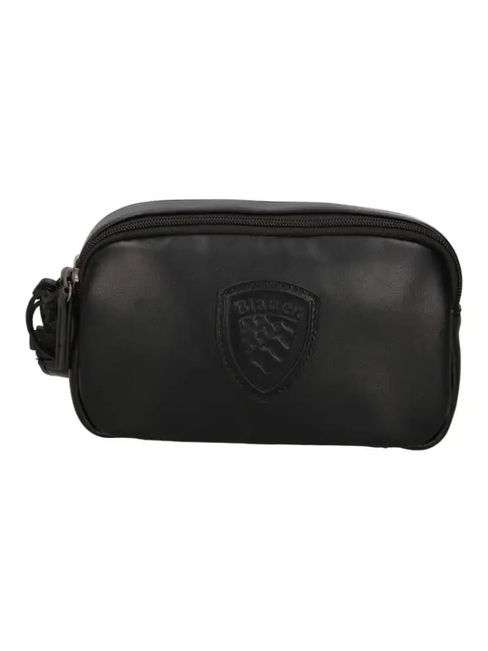 pochette nera uomo logo sul davanti