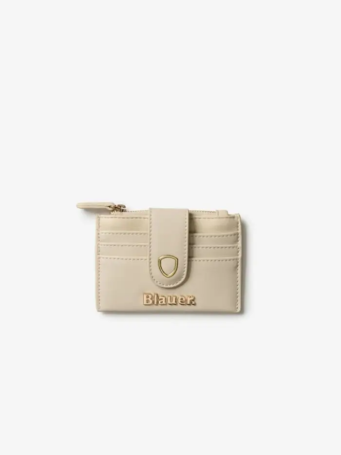 portafoglio crema donna mini logo