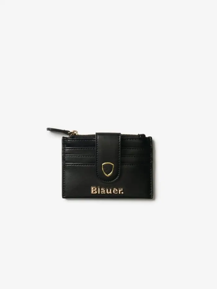 portafoglio nero donna logo sul davanti
