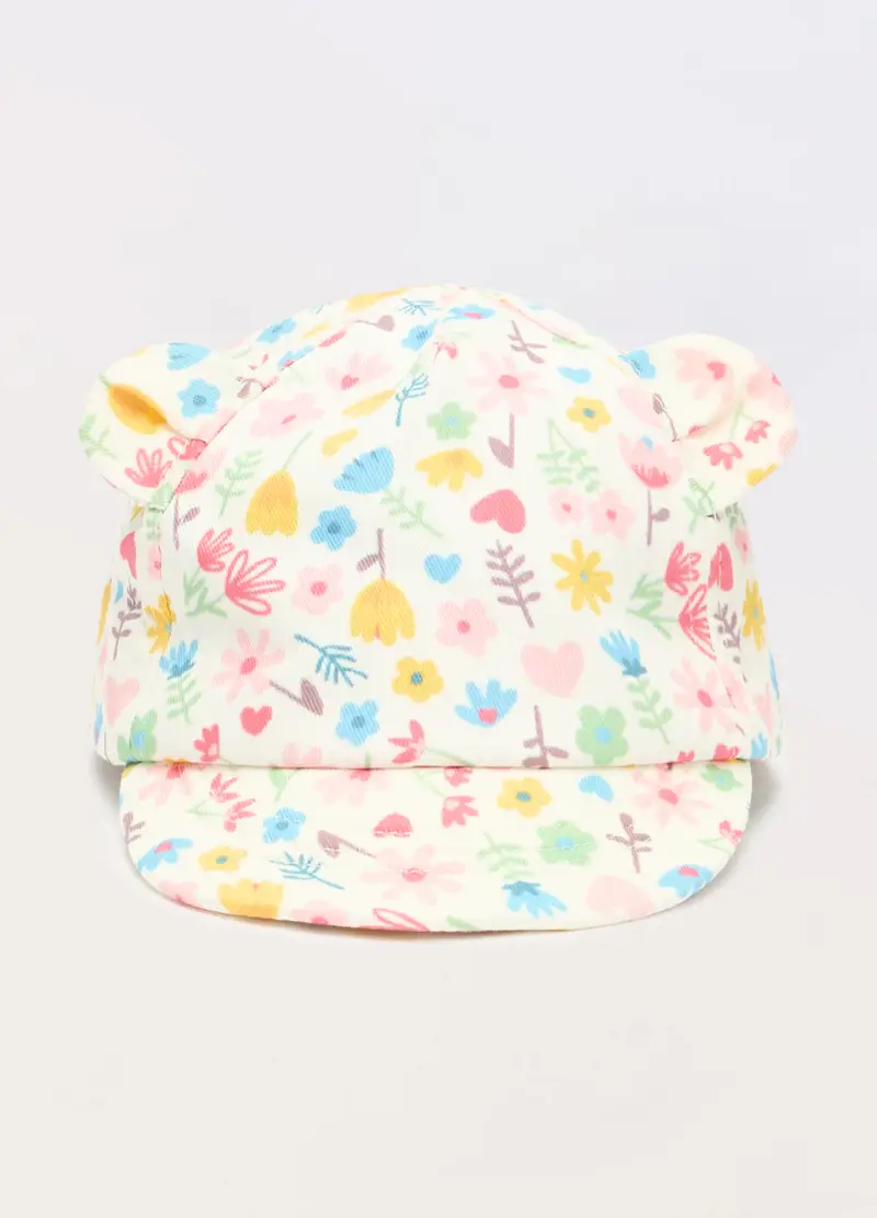 Blukids Cappello Da Baseball In Twill Di Puro Cotone Neonata, Bambina, Bianco