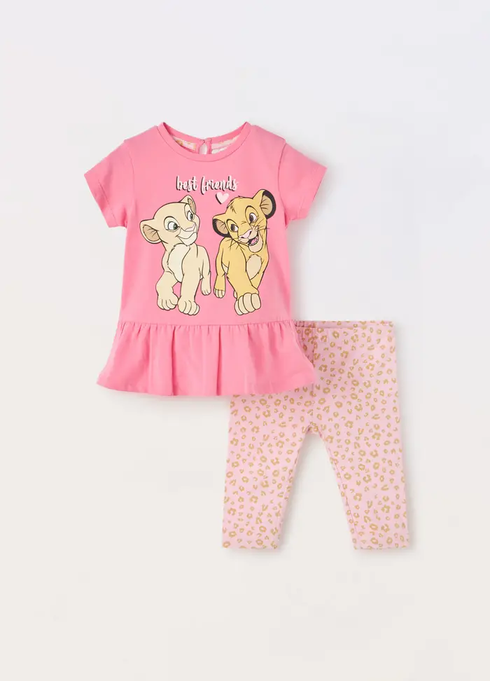 Blukids Jogging Set In Jersey Di Cotone Stretch Neonata, Bambina, Rosa chiaro