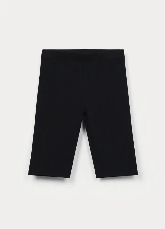 Blukids Leggings Capri In Jersey Di Cotone Stretch Ragazza, Bambina, Nero