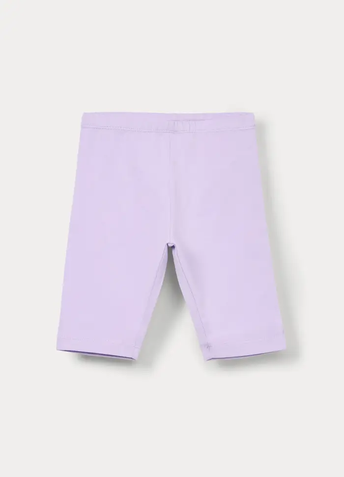 Blukids Leggings Corti Fit Slim In Jersey Di Cotone Stretch, Bambina, Viola lilla