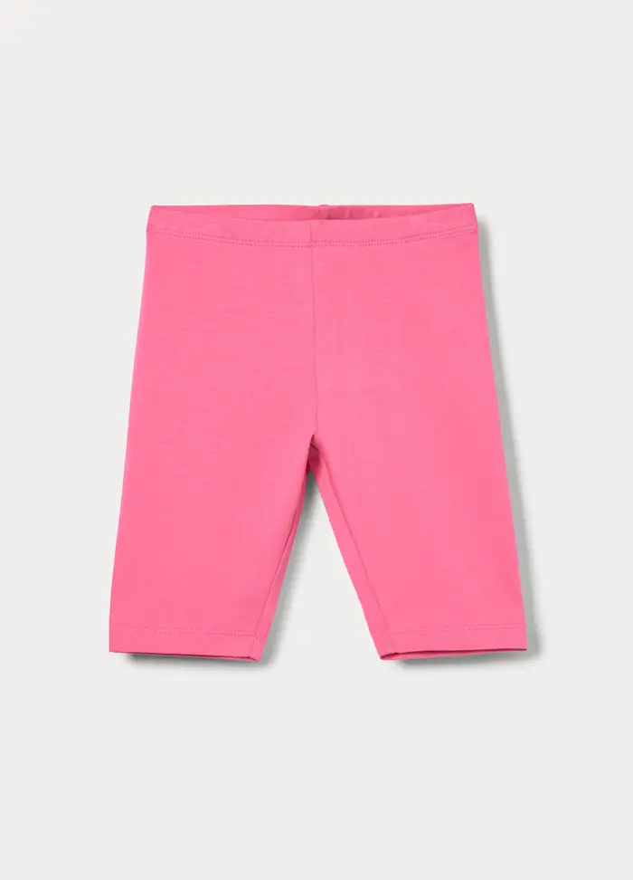 Blukids Leggings Corti In Jersey Di Cotone Stretch Bambina, Rosa fuxia