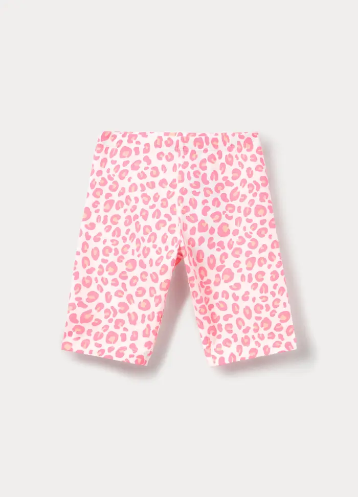 Blukids Leggings Corti Stretch Bambina, Bianco