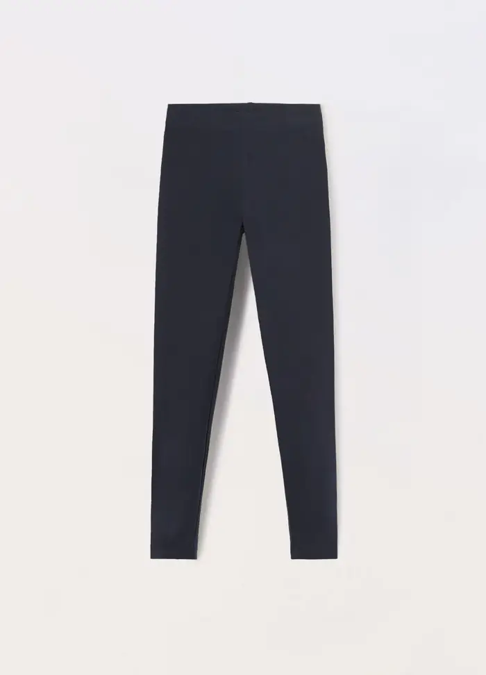 Blukids Leggings In Jersey Di Cotone Stretch Ragazza, Bambina, Blu scuro