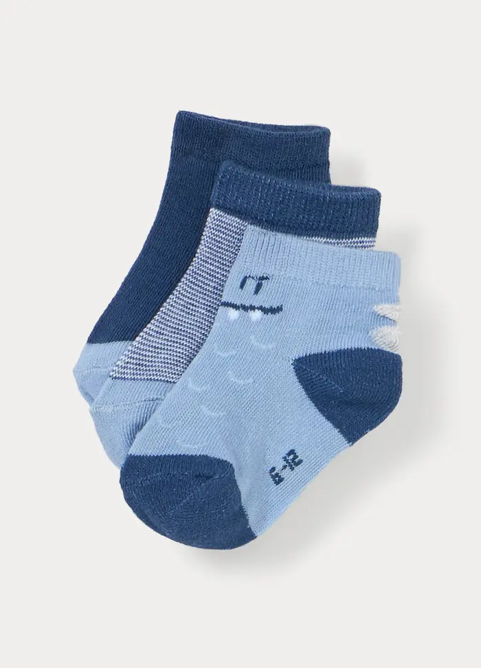 Pack 3 Calze Misto Cotone Stretch, Neonato, Blu scuro