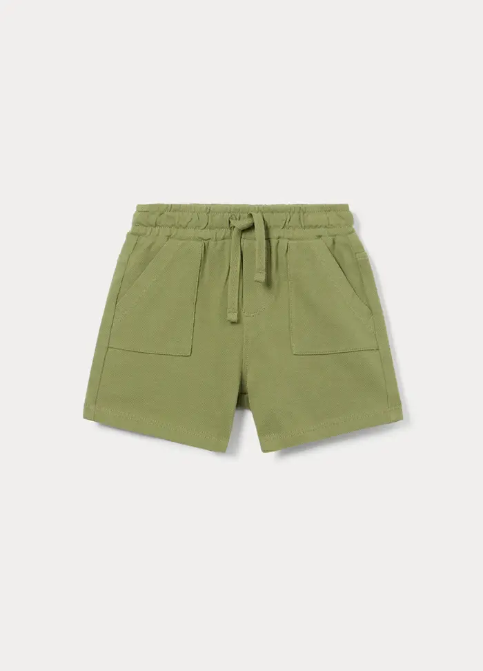 Shorts In Puro Cotone Piquet Bimbo, Bambino, Verde foglia