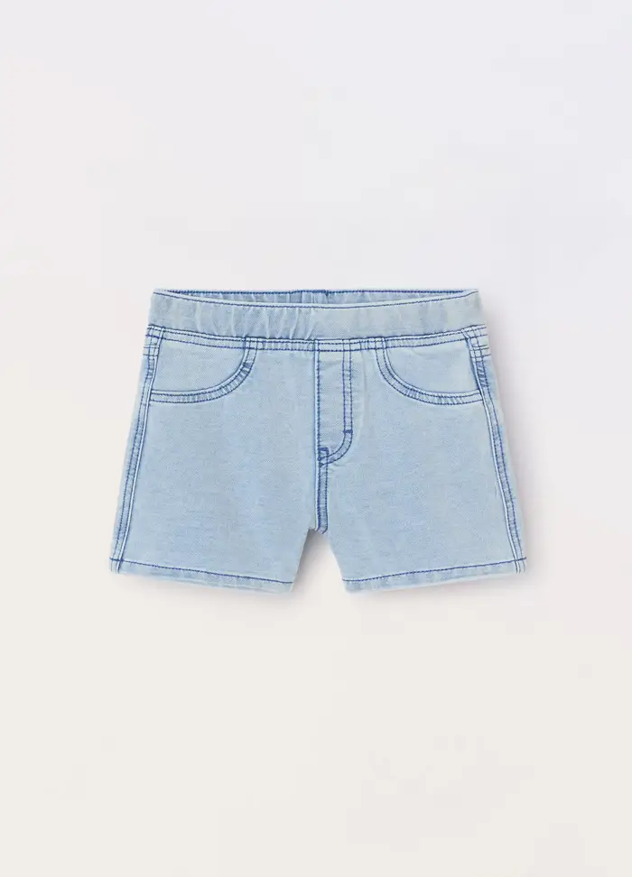 Shorts In Stretch Denim Ragazza, Bambina, Azzurro chiaro