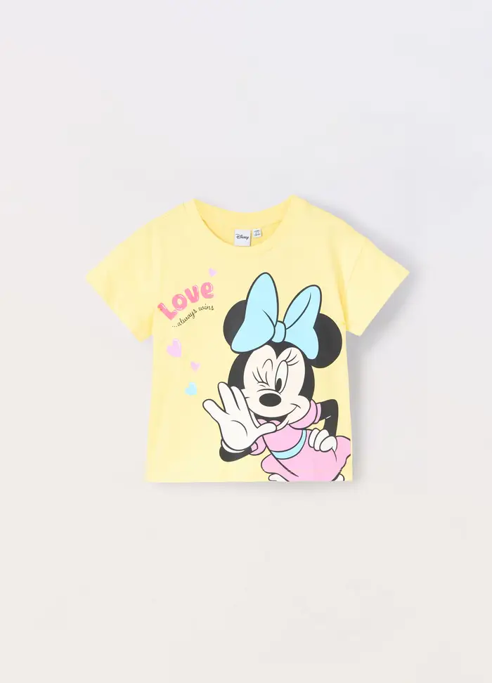 T-shirt In Jersey Di Puro Cotone Bambina, Giallo chiaro