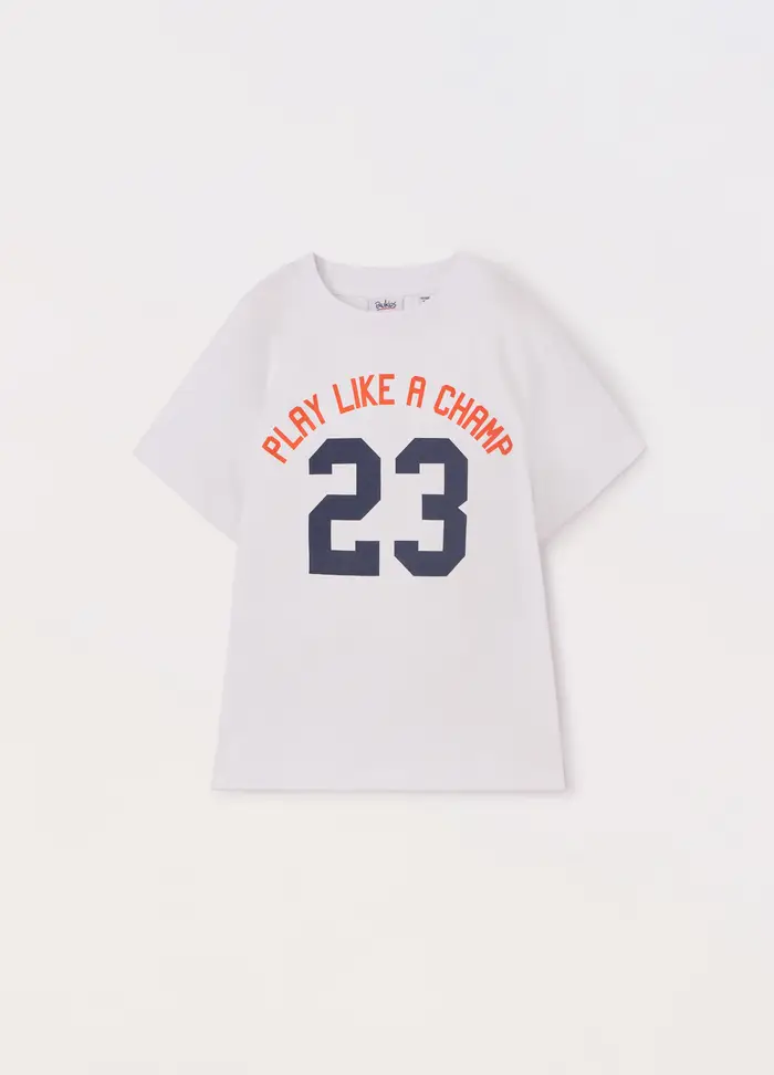 T-shirt In Puro Cotone Bambino, Bianco