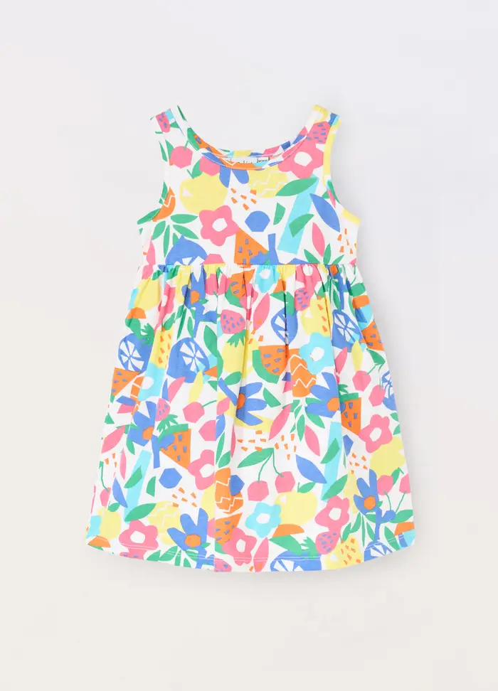 Blukids Vestito In Jersey Di Puro Cotone Neonata, Bambina, Bianco