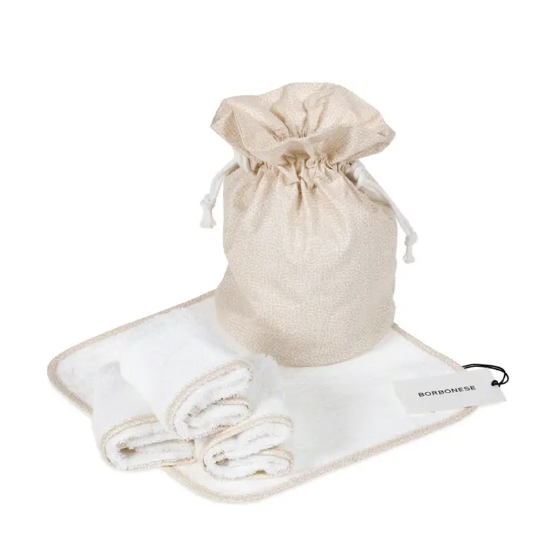 Borbonese Borsina con lacci set 4 lavette op kids kids colore biscotto