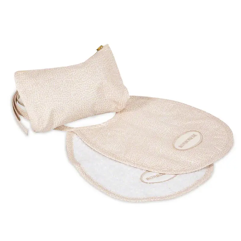Borbonese Trousse con 2 bavaglini op kids kids colore biscotto