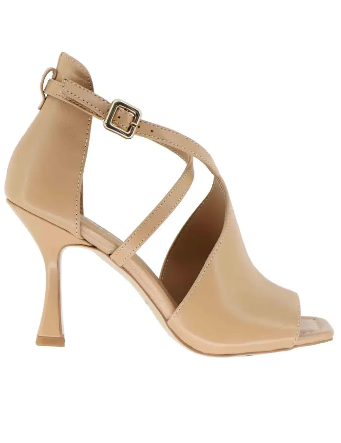 Bruno Premi Sandali donna in pelle beige con cinturino alla caviglia tacco alto Donna BL5605X 017