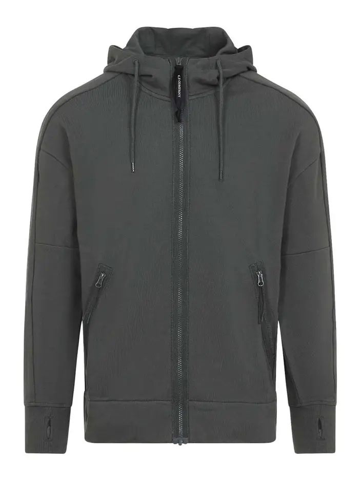 Felpa con cappuccio aperta Cp Company Argento