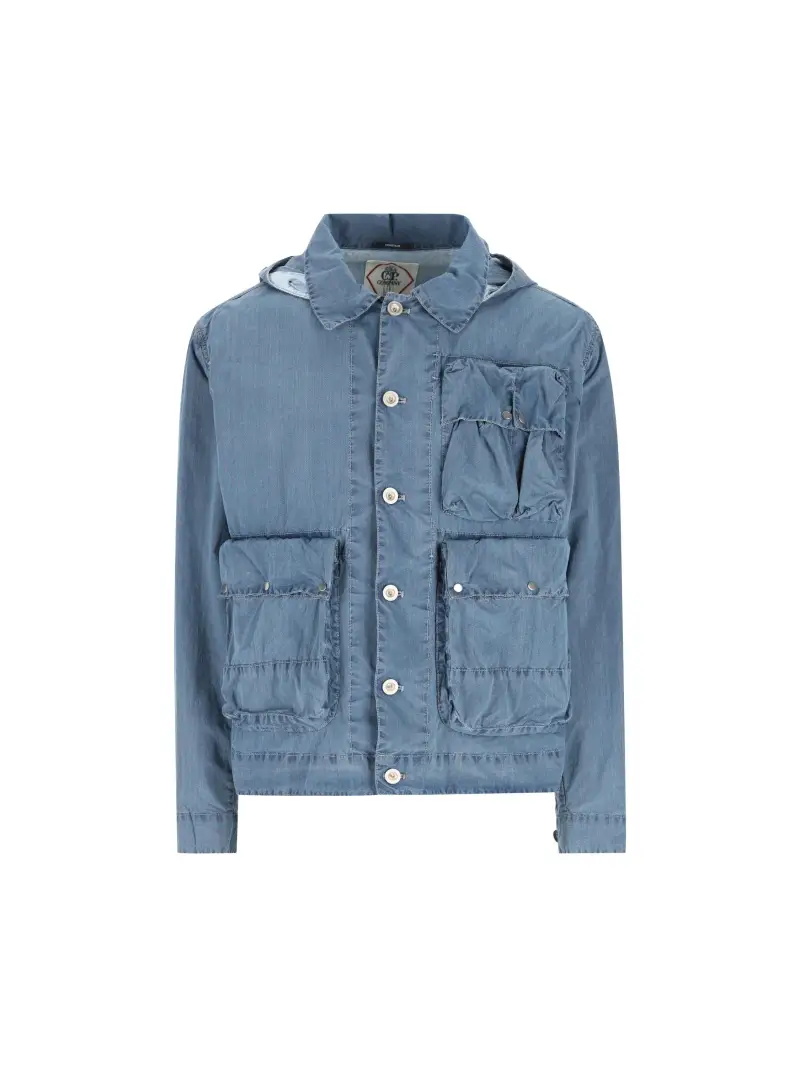 C P COMPANY Giacca In Cotone AZZURRO