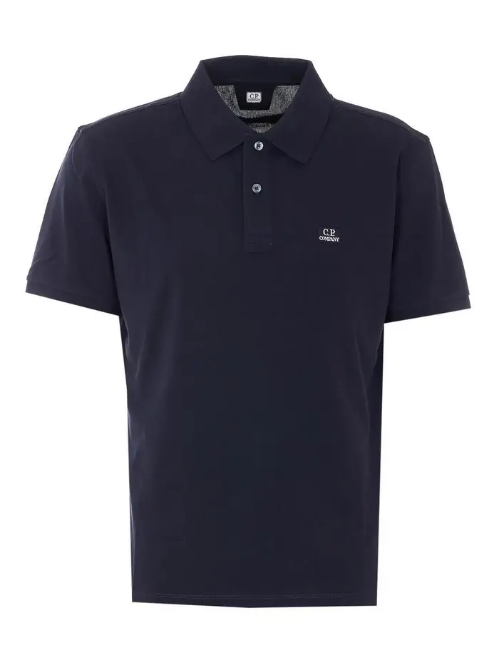 Polo con logo Blu