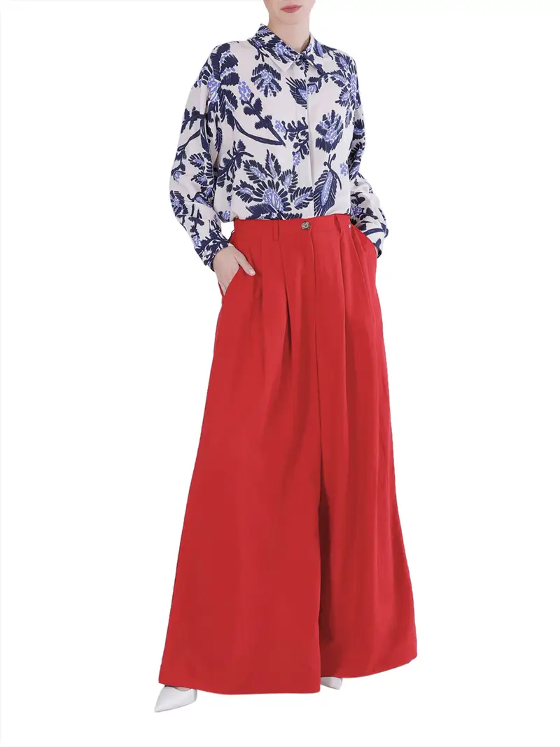 cafe-noir pantalone palazzo cafènoir da donna - rosso