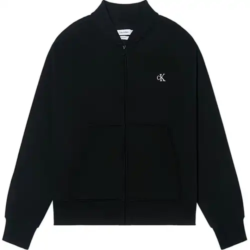 Calvin Klein Felpa da uomo a manica lunga con colletto da baseball tinta unita Felpa Nera 81JP239-002
