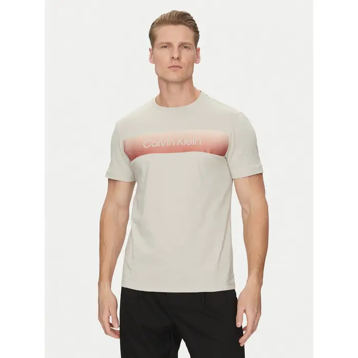 Calvin Klein T-shirt Linear Ombre K10K114163 Grigio Regular Fit