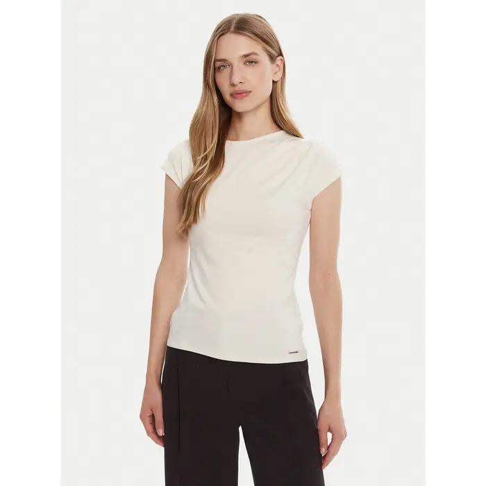 T-shirt LV047B275G Écru Slim Fit Crema