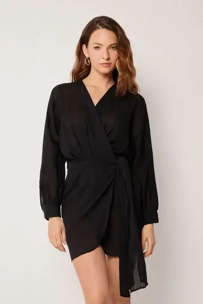 Abito Corto Portafoglio Donna Nero