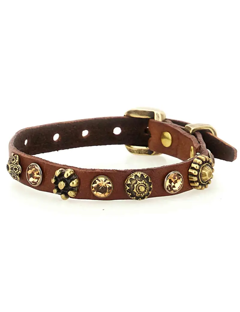 Campomaggi Bracciali in pelle cuoio con borchie Donna C003390ND X3076 C1502