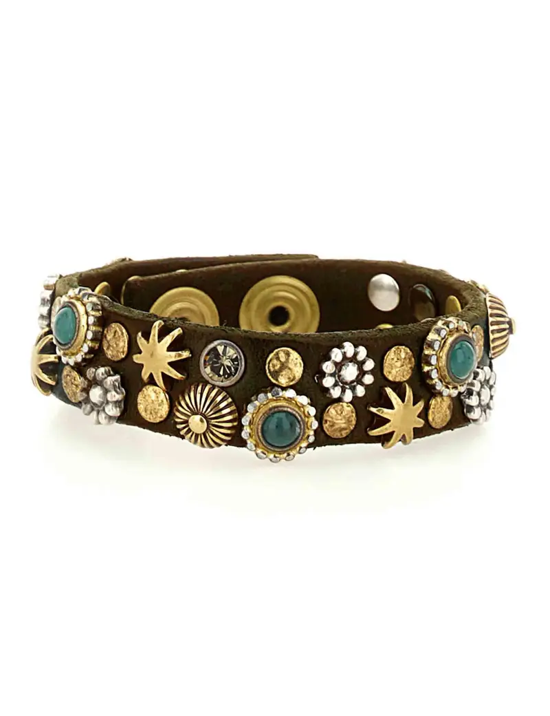 Campomaggi Bracciali in pelle marrone con borchie Donna C024010ND X2983 C1501