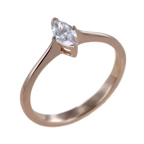 cappagli gioielli anello solitario oro rosa diamante taglio marquise