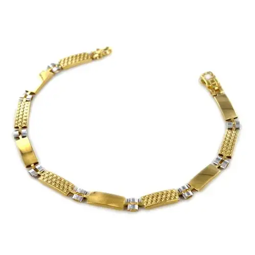 cappagli gioielli bracciale con targhe rettangolari da uomo oro giallo