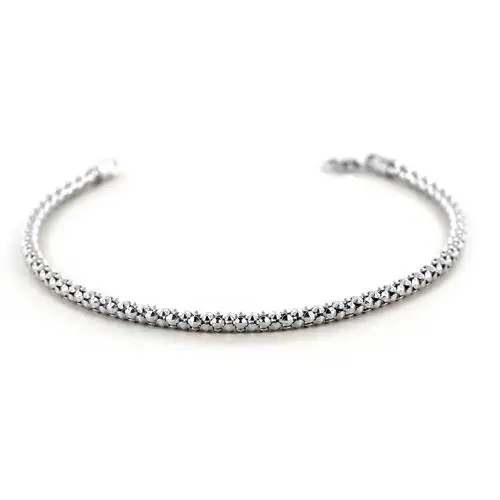 cappagli gioielli bracciale da donna in oro bianco maglia chicco di riso sottile