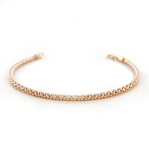 cappagli gioielli bracciale da donna in oro rosa maglia chicco di riso sottile