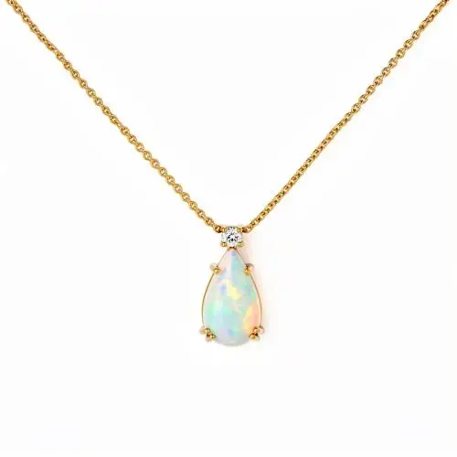 cappagli gioielli collana con ciondolo in opale a goccia e diamante