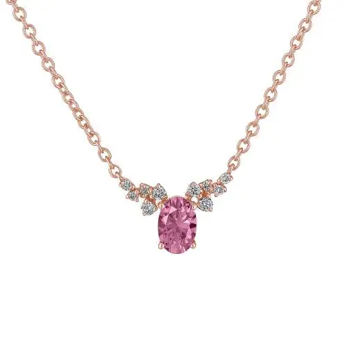 cappagli gioielli collana in oro rosa con zaffiro rosa e diamanti
