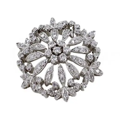 cappagli gioielli spilla vintage stile antico a forma di fiore con diamanti
