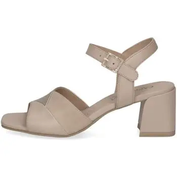 Caprice Sandali con tacco Sandalo Donna, Pelle morbida, Fibbia regolabile - 28301 Beige