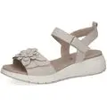 Caprice Sandali con zeppa Sandalo Donna, Pelle, regolabile a strap - 28710 Beige