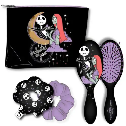 Cerda Spazzola per capelli con Astuccio da ragazza Disney Nightmare Before Christmas Jack & Sally Noir